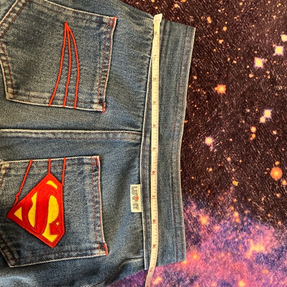 Luv It 1978 Superman Kids Jeans Size 12 Slim Vintage Unisex Embroidered DC Heros - Picture 2 of 16
